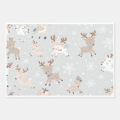 Sleigh Reindeer Pine Trees Pattern wrapping sheet Inpakpapier Vel (Voorkant 2)