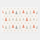 Sleigh Reindeer Pine Trees Pattern wrapping sheet Inpakpapier Vel (Voorkant)