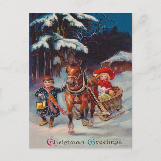 Sleigh Ride Briefkaart (Voorkant)