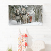 Sleigh Ride in het Snowy Forest Spandoek (Insitu)