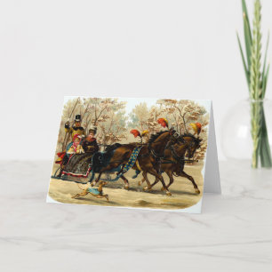 Sleigh Ride Kerstgroeten Feestdagen Kaart