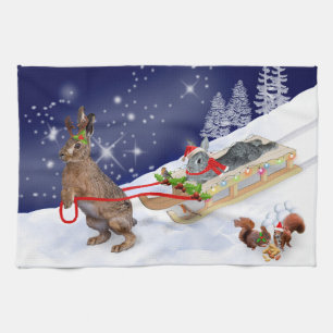 Sleigh Ride Kitchen Towel Theedoek