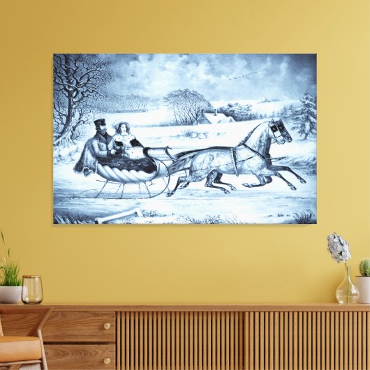 "Sleigh Ride" (seleniumtoon) gewikkeld canvas prin (Insitu (Woonkamer))