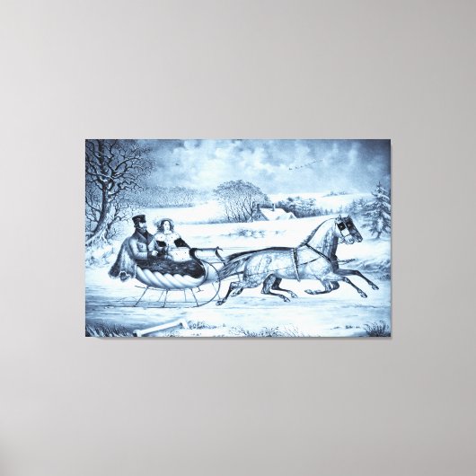 "Sleigh Ride" (ton sélénien) imprimé toile envelop (Recto)