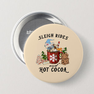 Sleigh Rides en Hot Cocoa – Scandinavische Gnoom Ronde Button 7,6 Cm
