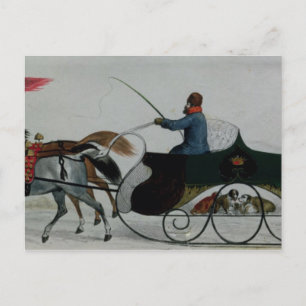 Sleigh van paard briefkaart