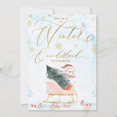 Sleigh Winter One derland Anniversaire Invitation (Dos)