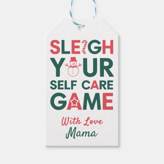 Sleigh Your Self-Care Game Vakantie Cadeaulabel (Voorkant)