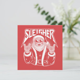 Sleigher Kerstman Grappig Metalen Kerst Rots Feestdagenkaart