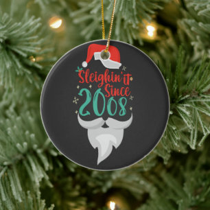 Sleighin het Sinds 2008 Kerstmis Verjaardag Kerstm Keramisch Ornament