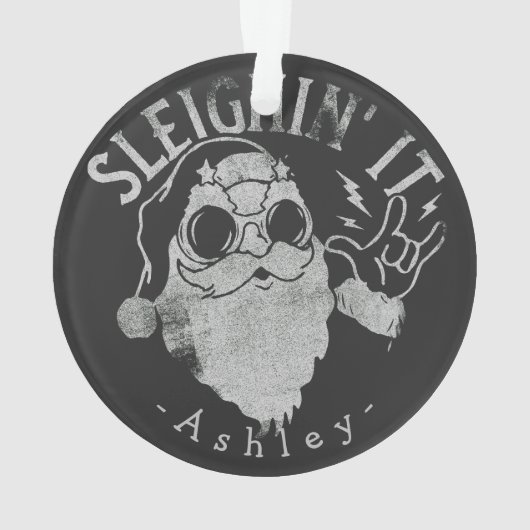 Sleighin It Funny Père Noël Sleigh Noël (dos)