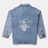 Sleighin It Grappige Santa Sleigh Kerstmis Denim Jacket (Achterkant)