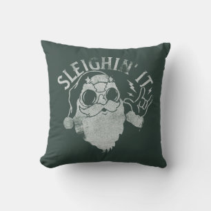 Sleighin It Grappige Santa Sleigh Kerstmis Kussen