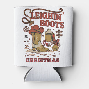 Sleighin Laarzen deze Kerst Morsig Westerse Cowboy Blikjeskoeler