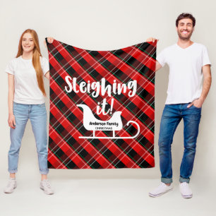 Sleighing It Kerstmis Fleece Deken