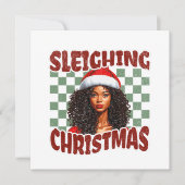 Sleighing Kerstmis Afro-Amerikaanse vrouw (Voorkant)