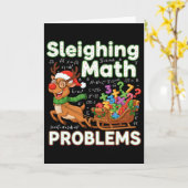 Sleighing Math Problems Christmas Funny Math Teach Kaart (Gele Bloem)