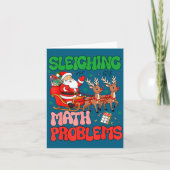 Sleighing Math Problems Funny Teacher Christmas Qu Kaart (Voorkant)