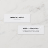 Slender Mini eenvoudig zwart-wit visitekaartje (Voorkant / Achterkant)