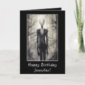 Slenderman Slender Man Happy Birthday Naam Kaart (Voorkant)