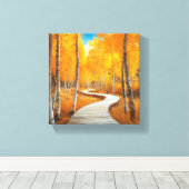 Slenteren door het Gouden Woud Canvas Afdruk (Insitu (Houten vloer))