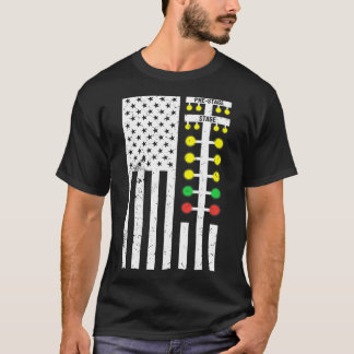 Slepen met racistische vlag American Drag Racer St T-shirt