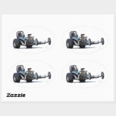 Slepen Racen & Dragsters Ovale Sticker (Vel)