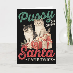Sletterige Kerstkat Grafisch Grappige Grap Prent H Kaart