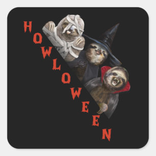 Sleuf - Aangepast, Happy Halloween Shirt sleuf - G Vierkante Sticker