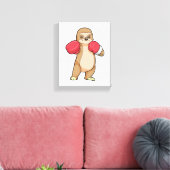 Sleuf als Boxer met Boxing-handschoenen Canvas Afdruk (Insitu (Woonkamer))