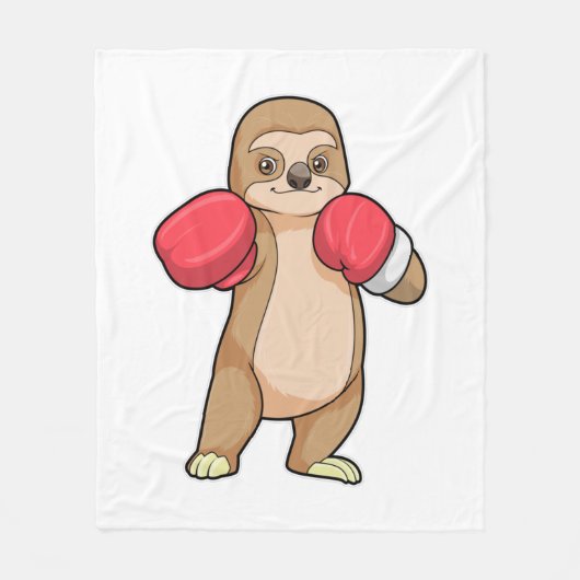Sleuf als Boxer met Boxing-handschoenen Fleece Deken (Voorkant)