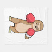 Sleuf als Boxer met Boxing-handschoenen Fleece Deken (Voorkant (Horizontaal))