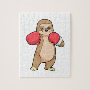 Sleuf als Boxer met Boxing-handschoenen Legpuzzel