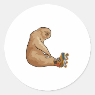 Sleuf als gealigneerd skater met gealigneerde scha ronde sticker