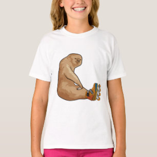 Sleuf als gealigneerd skater met gealigneerde scha t-shirt
