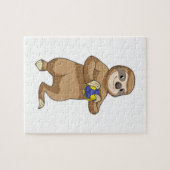 Sleuf als handbalspeler met handbal legpuzzel (Horizontaal)