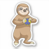 Sleuf als handbalspeler met handbal sticker (Voorkant)