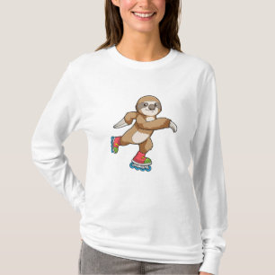 Sleuf als Skater met gealigneerde schaatsen T-shirt