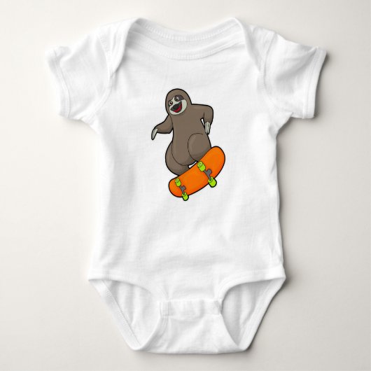 Sleuf als Skater met skateboard Romper (Voorkant)