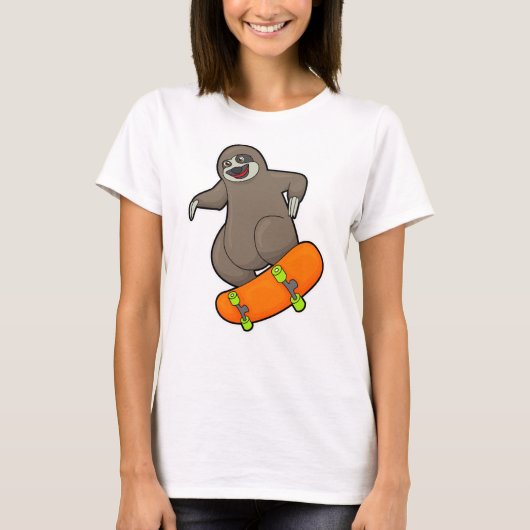 Sleuf als Skater met skateboard T-shirt (Voorkant)