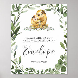Sleuf Baby shower adres envelopteken Poster