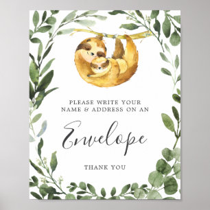Sleuf Baby shower adres envelopteken Poster