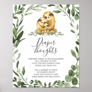 Sleuf Baby shower luidere gedachten Poster