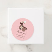 Sleuf Baby shower meisje Dank je roze handschrift Bedankjes Labels (In situ)