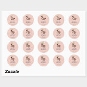 Sleuf Baby shower Script Cute Paars Pink Ronde Sticker (Vel)