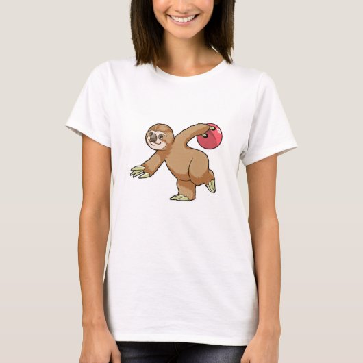 Sleuf bij Bowling met Bowling-bal T-shirt (Voorkant)