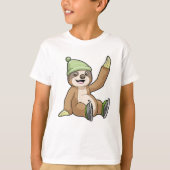 Sleuf bij ijsschaatsen met ijsschaatsen t-shirt (Voorkant)