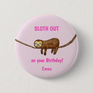 Sleuf Birthday-kaart Ronde Button 5,7 Cm