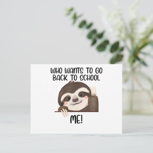 Sleuf die terug naar school wil briefkaart (Staand voorkant)