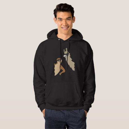 Sleuf en llama met zonnebrillen, liefhebbers en Al Hoodie (Voorkant volledig)
